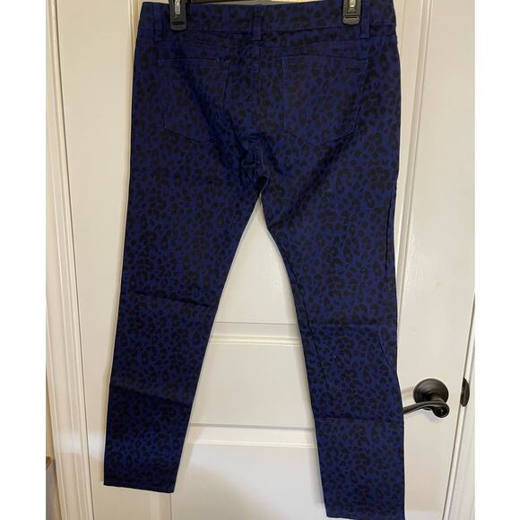 Mechanics Skinny jeans by Zenana royal blue leopard pattern size Large - Picture 2 of 4